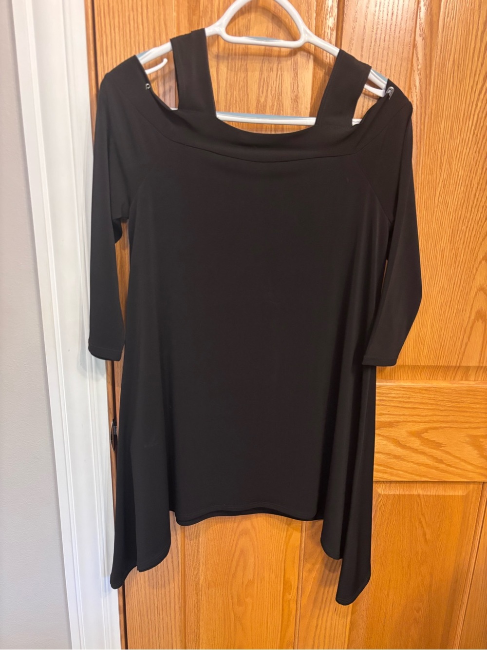 Clara Sun Woo Black Cold-Shoulder Tunic